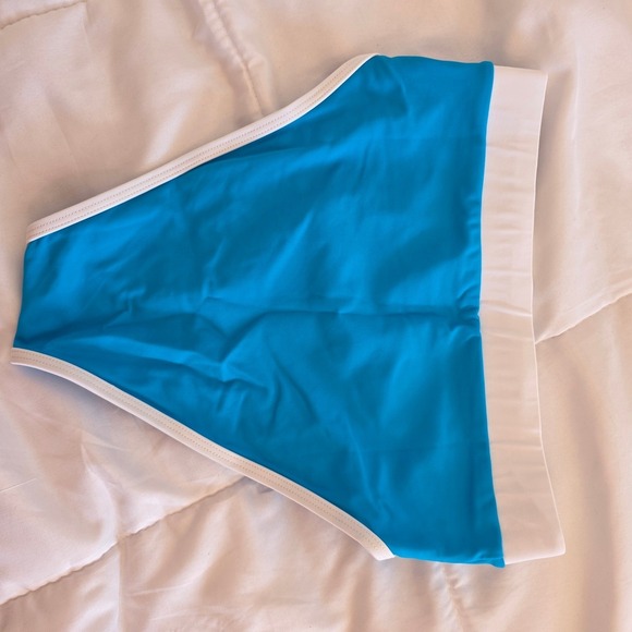 93 Play Street Mila Bikini Bottom Hawaiian Ocean Blue White Trim Mens M - Picture 7 of 10